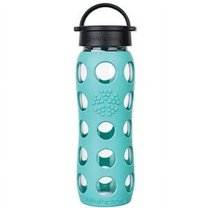 Lifefactory 22oz Sea Green Glass Water Bottle with Classic Cap
